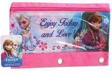 Disney Frozen Elsa  Anna Girls Pencil Pouch School 3 Ring Zipper Holder Pouch 