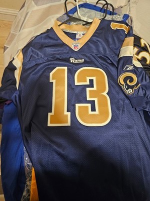 Rams Warner 13 シャツ ネイビー/ゴールド Reebok Rams Kurt Warner #13 NFL Jersey Navy Blue | eBay