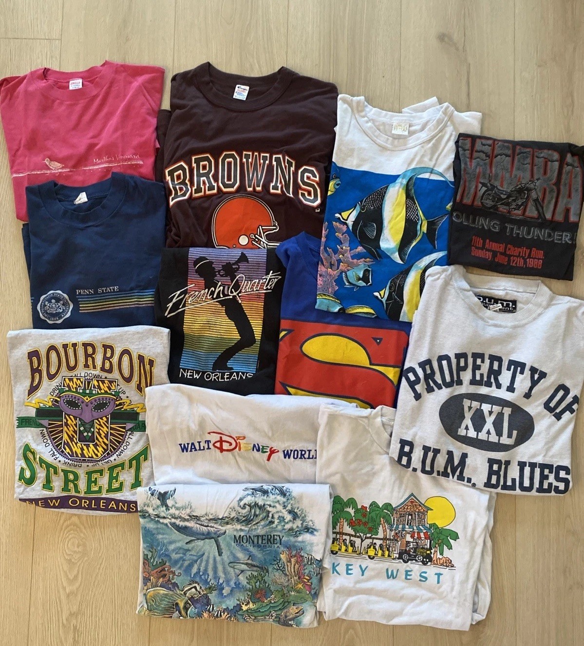 LOT of Vtg 90s T-Shirts Sports Destination Disney Biker Reseller SINGLE STITCH