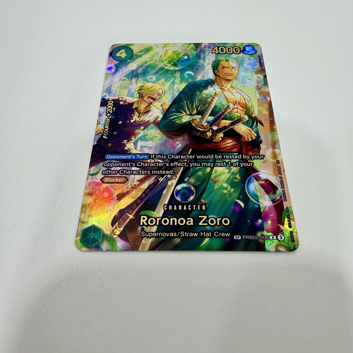 Roronoa Zoro PRB02-006 SP Alternate Art Azure Sea's Seven One