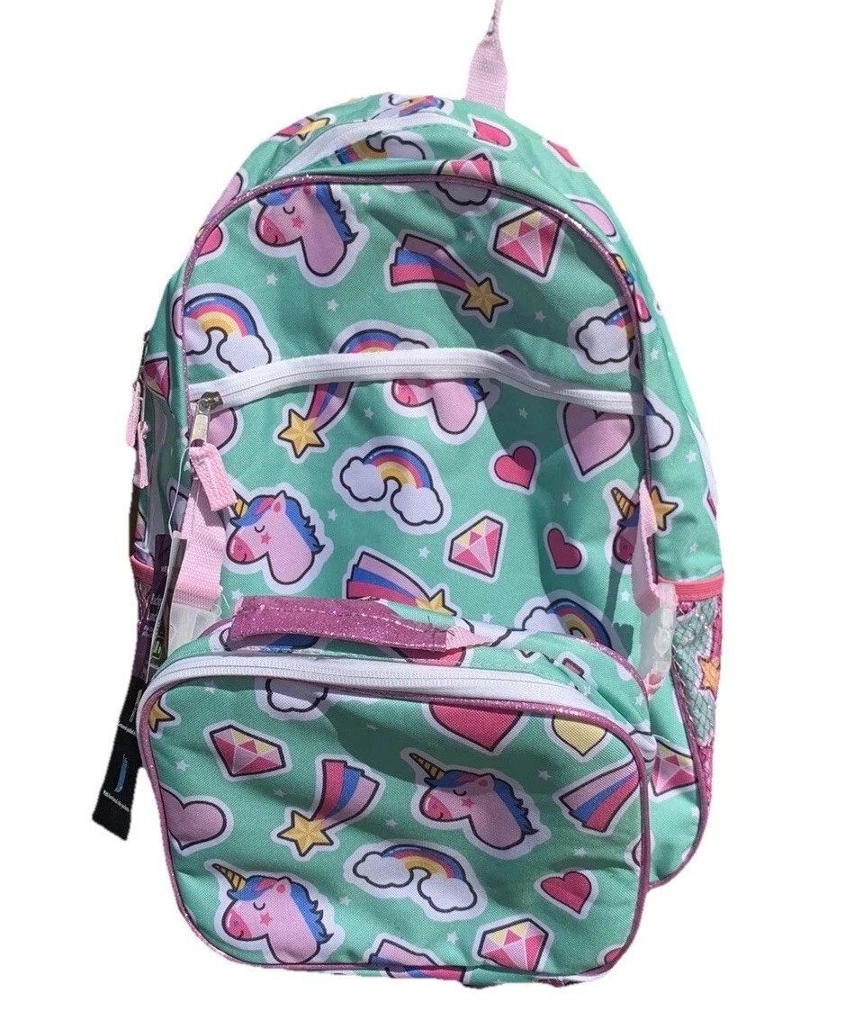 School Book Bag Set Preschool Kinder Pink Teal Nwt