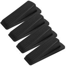 4pcs Heavy Duty Rubber Door Stopper Stay Wedge Stop Bottom Floor 4.8"X1.3" Tall