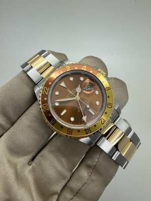 1991 Rolex GMT Master II Rootbeer Brown Dial 40mm Steel Gold 16713