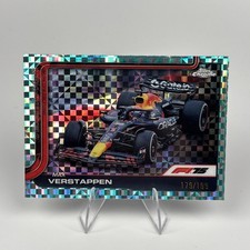 2025 Topps Chrome Formula 1 #73 Max Verstappen Aqua Checker Flag Refractor #/199
