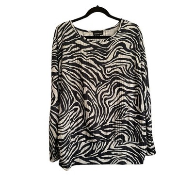 Fortune & Ivy Zebra Print Blouson Top Size 2XL