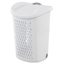 Ultra Wheeled Hamper, Plastic Laundry Hamper with Handle and Wheels for Easy