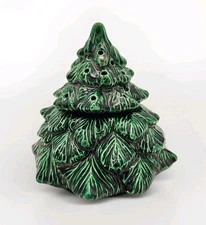 VTG Hobbiest 2-Piece Ceramic Christmas Tree Votive Candle/ Potpourri Holder