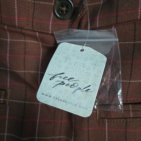 Free People Saturn Bubble Mini Skirt Brown Plaid Pattern Size 8