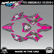 Graphics Kit for Kawasaki KLX110 KLX110R/RL (2010-2024) Lunatic Series - Magenta