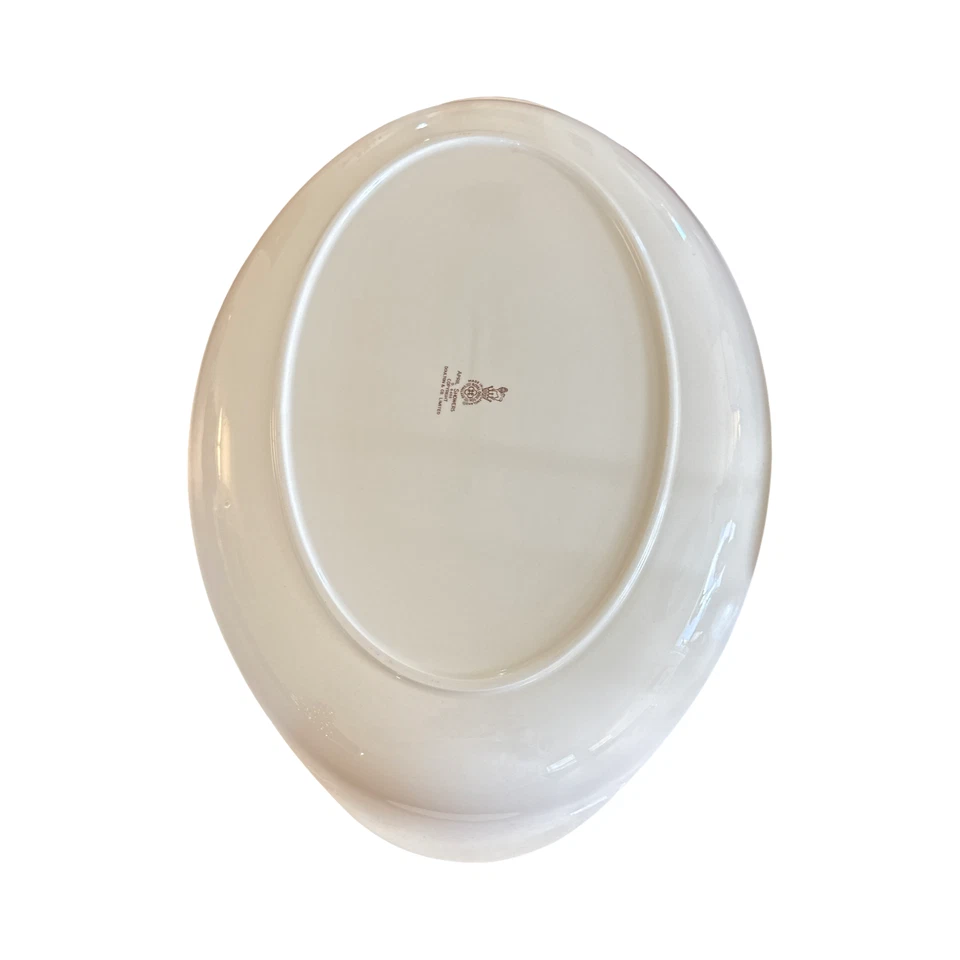 Vintage Alfred Meakin England Linen Look Teal Floral Oval Platter Cottage - Image 4 of 4