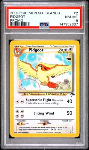2001 POKEMON SOUTHERN ISLANDS PROMO #2 PIDGEOT PSA 8