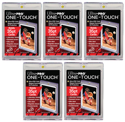 5 Ultra PRO One Touch Magnetic 35pt UV Card Holder Display Case Two Piece 81575