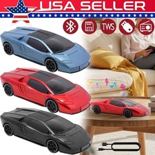 Retro Car Bluetooth Speaker With Bass Radiator, Led Lights Stereo Sound Speaker