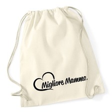 Turnbeutel Migliore Mamma Cuore Geschenkidee Migliore Mamma Geschenk Pr&auml;sent Mit
