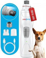 REXIPETS USB Rechargeable Cat Dog Nail Grinder Trimmer 3-Port Quiet 2-Speed Pain