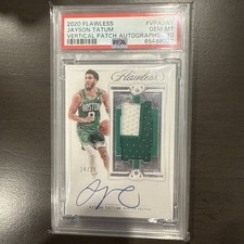 2020-21 Panini Flawless JAYSON TATUM 24/25 Vertical Patch Auto Signatures PSA 10