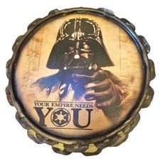 Insegna Metallo Vernice Coperchio Star Top Wars Impero Latta Vintage Bar Parete Espositore Tappo 33cm