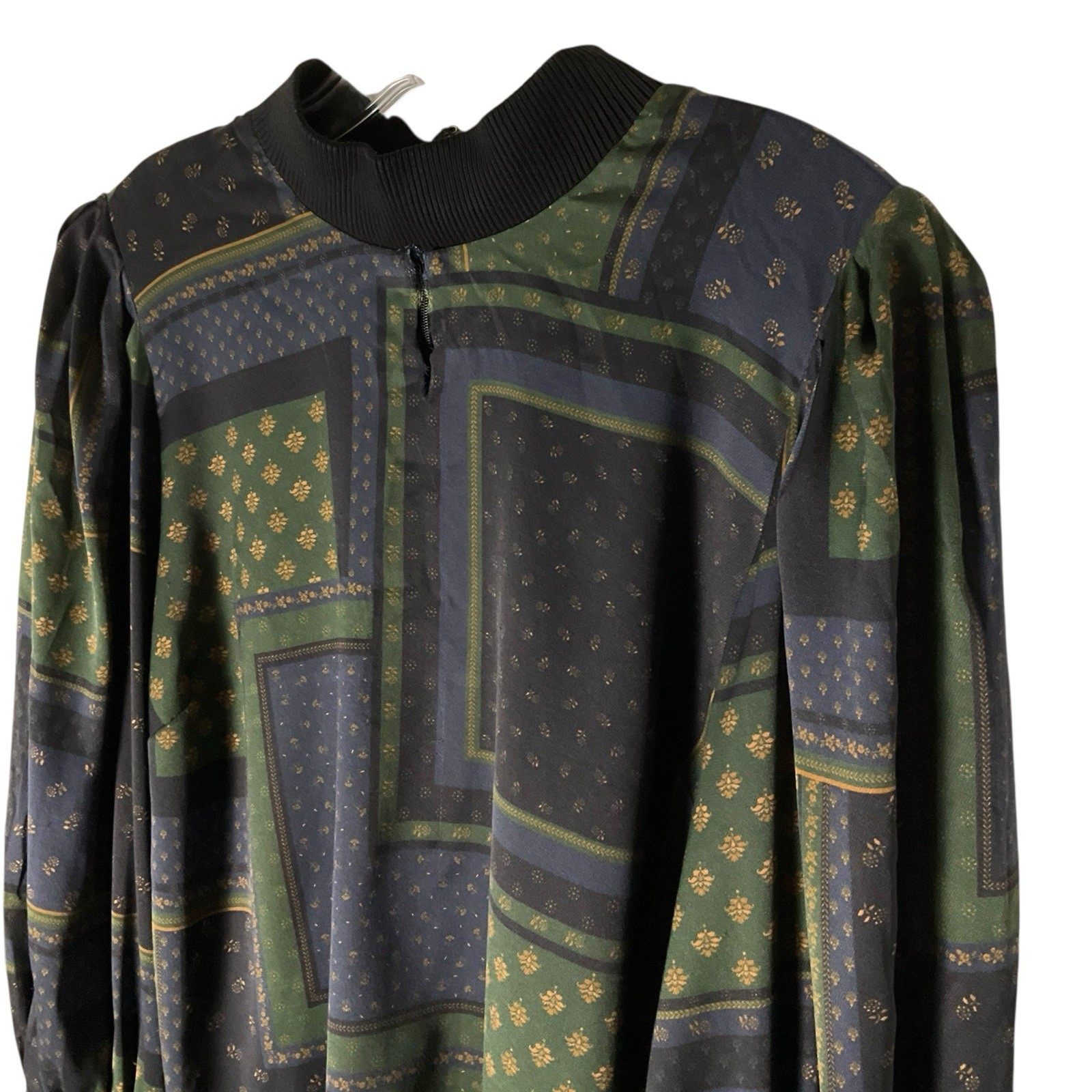 Veronica Beard Top Sparrow Patchwork Long-Sleeve … - image 3