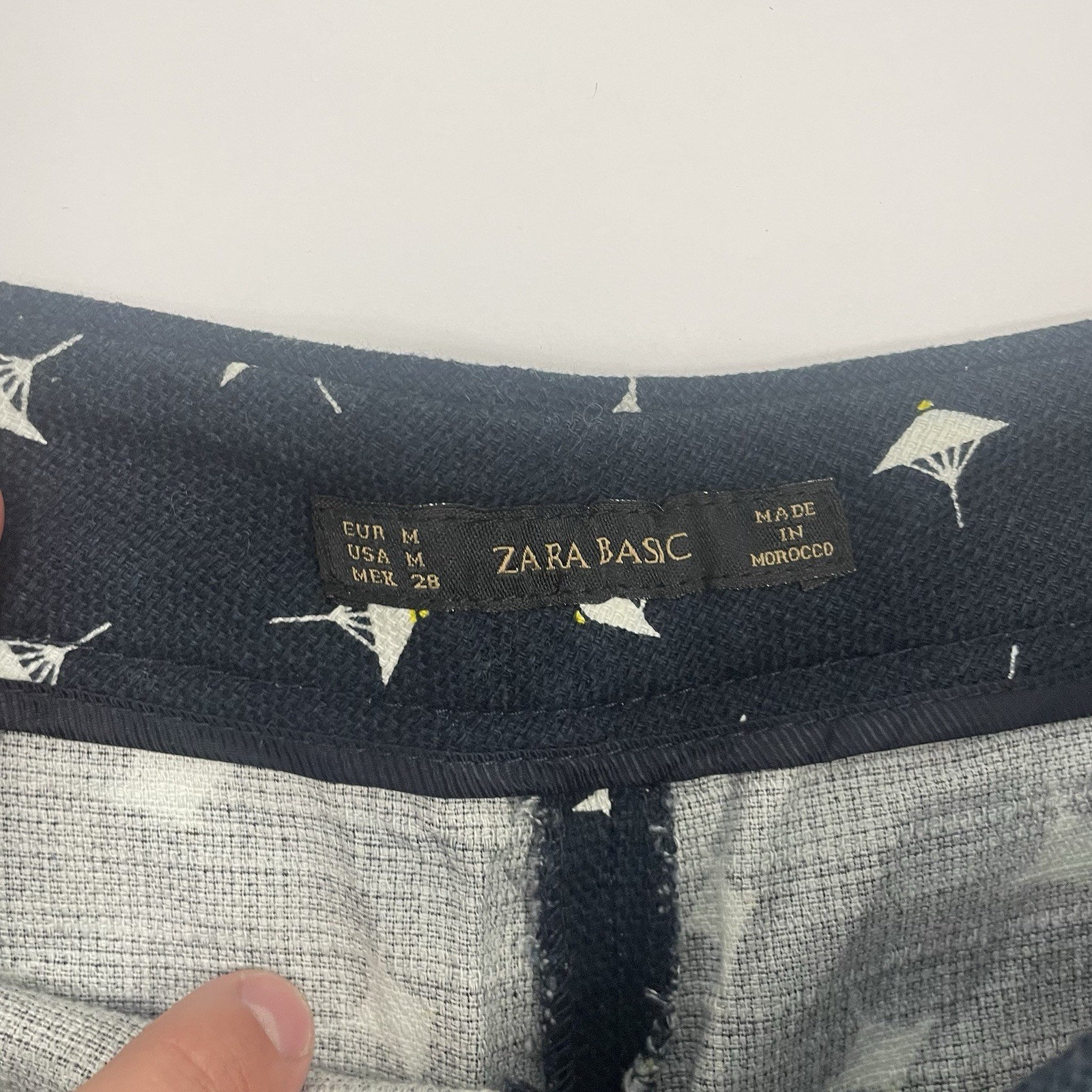 ZARA BASIC Women’s Mini Skirt Medium Blue With Wh… - image 2