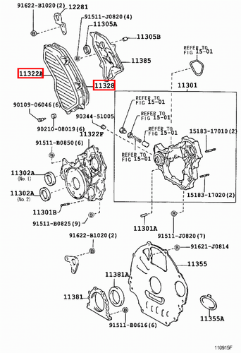 Genuine LandCruiser HZJ79 HZJ78 1HZ 4.2 Diesel Timing Belt Cover w Pad Gasket - Picture 16 of 18