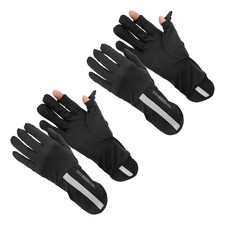 Sun Gloves for Women, Long Breathable Gloves,  11" & 4Pcs & Ice Silk & Black