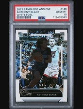 2023-24 PANINI ONE AND ONE ANTHONY BLACK RC WHITE FOTL 7/7 BOOKEND POP 1 PSA 10
