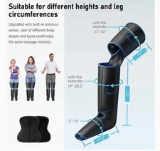 QUINEAR Leg Massager,Foot Calf Thigh Massager w/Heat/Compression, lg leg extendr