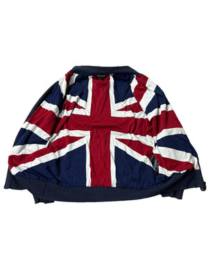 Vintage Barbour Union Jack Jacket British Flag Bomber Zip Up Rare Outerwear