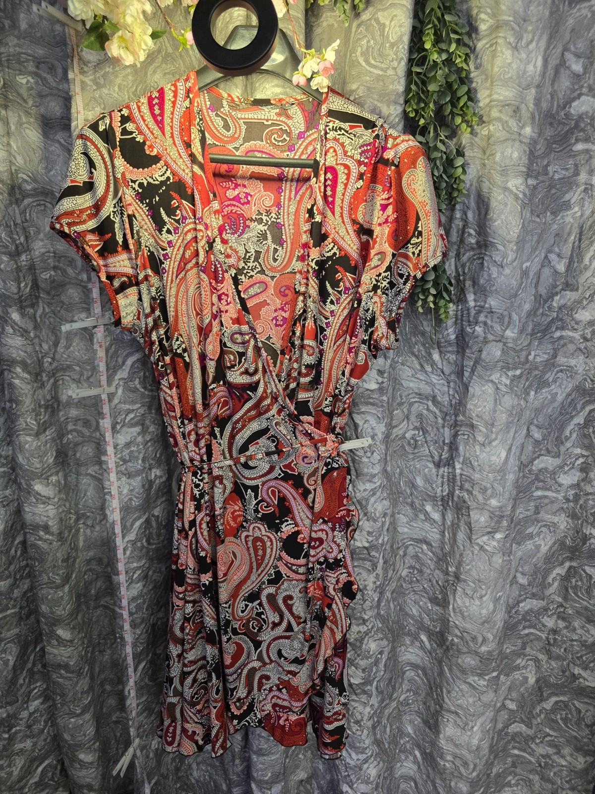 3xl women's wrap dress orange and rust colors