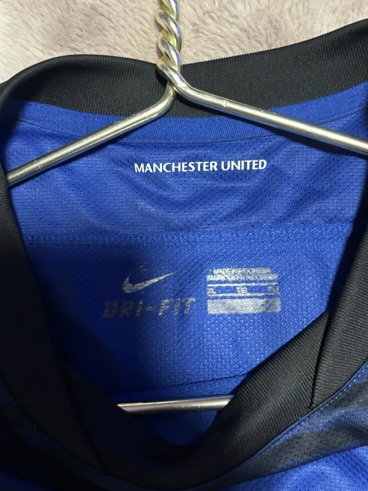 耐克曼联冠军 19 球衣蓝色黑色 2011/12 男式 XL 码 — 第 3/4 张图片