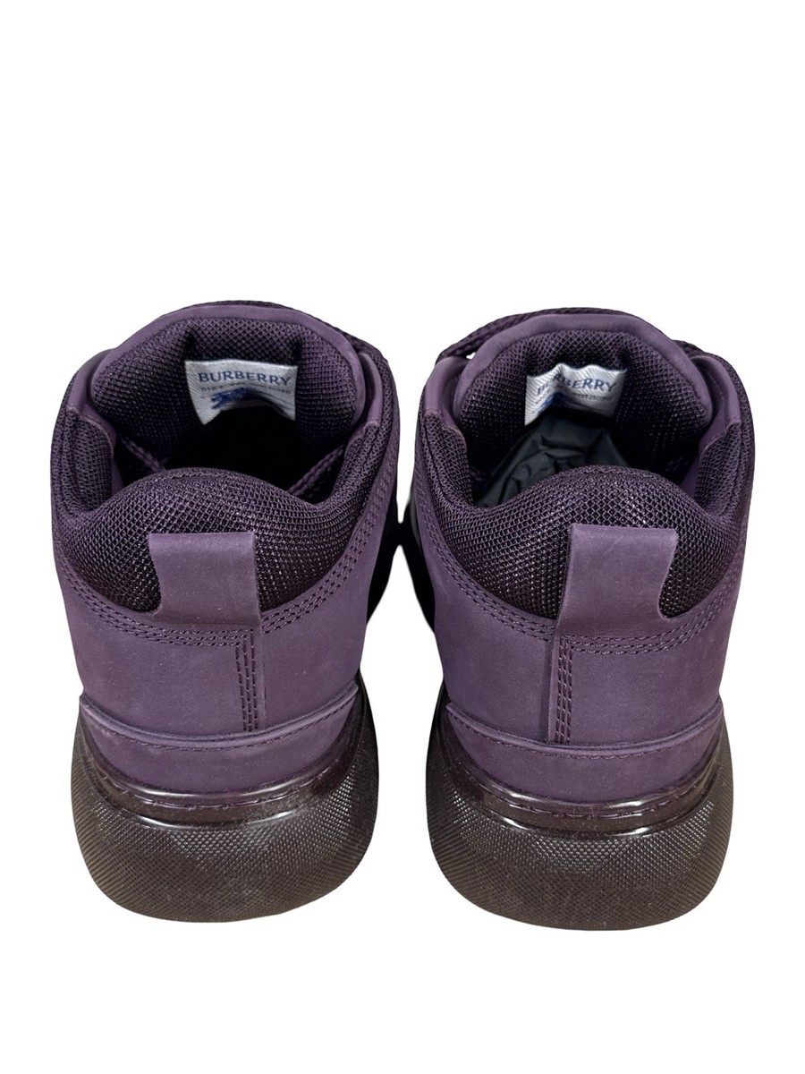 BURBERRY Aubergine Purple Nubuck Leather Trek Ankle Boots