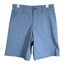 Jack Nicklaus Boys Golf Shorts Blue Heather Stretch Flat Front Size 6 JNBA0H9