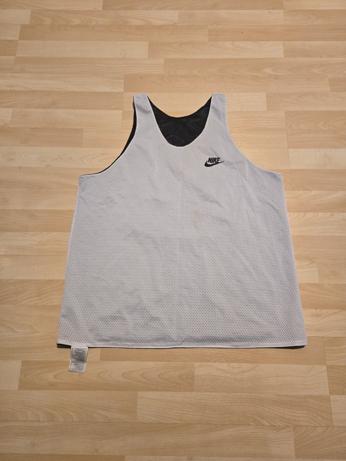 Vintage Nike Reversible Basketball Jersey Mesh L men's 90s White black practice