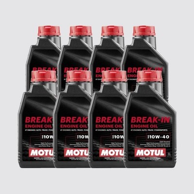 Motul Break-In Engine Oil 10W40 Mineral High ZDDP 1 Liter 108080 - 8 Pack