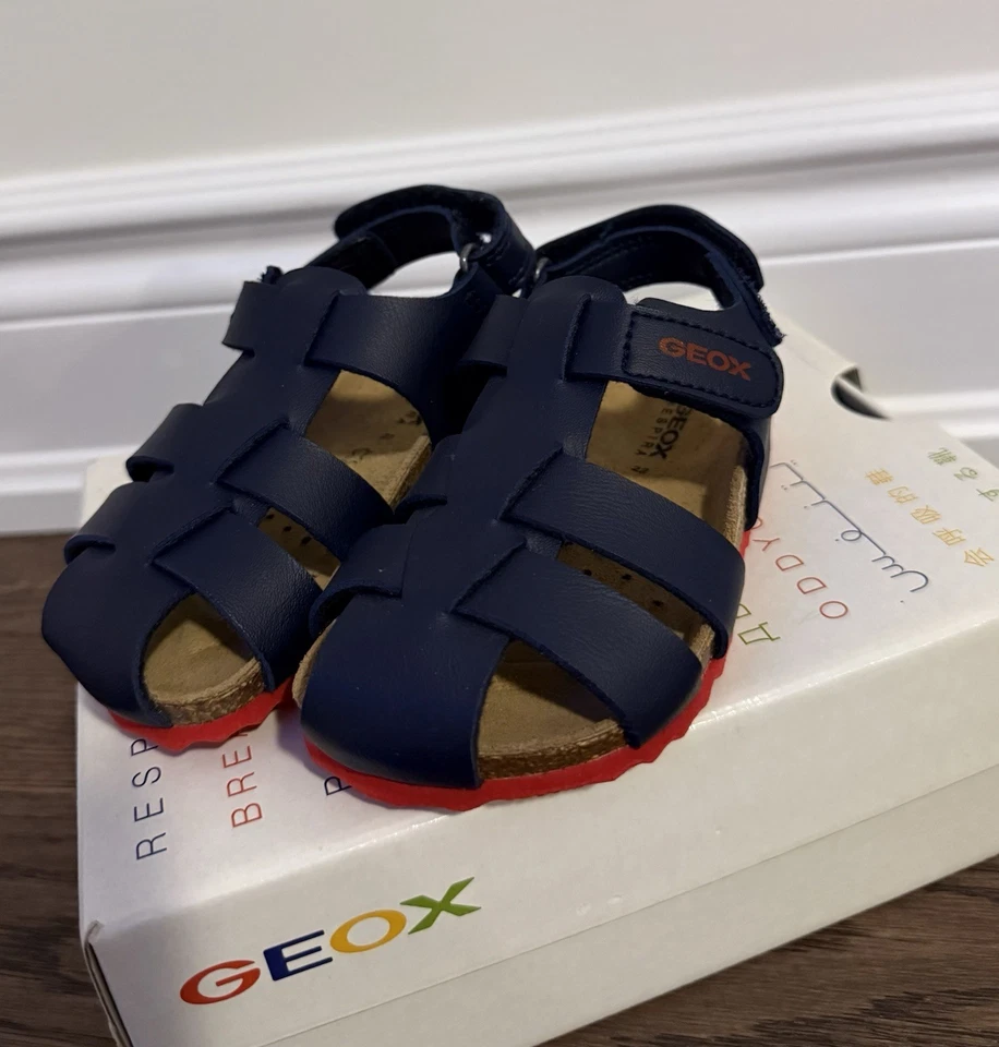 Baby Boy Infant Shoes Geox Sandals Size 6 1/2 US 22 EUR — 第 2/4 张图片