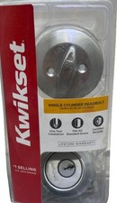 KWIKSET Security Single Cylinder Deadbolt Satin/Chrome 96600-676. 59 .