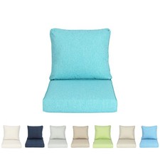 Outdoor Chair Cushion Set Patio Deep Seating Cushion with Removable Covers Ties