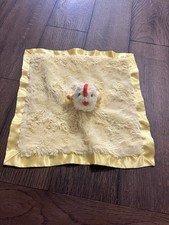 Cloud Island Yellow Chick Lovey 14" Baby Security Blanket Satin Trim Hen Chicken