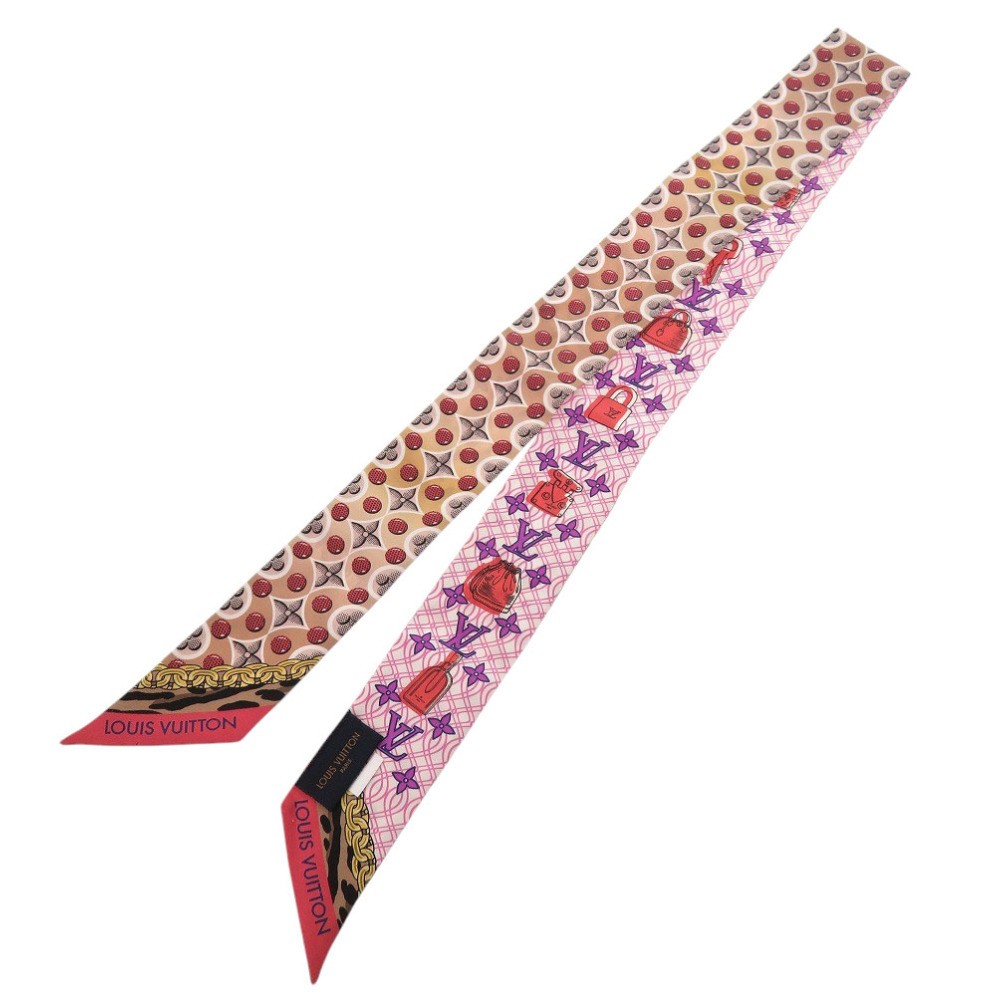 Louis Vuitton Bubbly Gram BB Silk Scarf Red Multicolor M76109