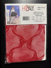 Girl's Size L Stretch Lace Red Tights/Pantyhose - A0103