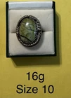 Vintage Navajo Sterling Silver And Turquoise Size 10 Ring