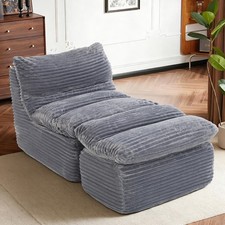 Memory Foam Lounge Chair with Ottoman, No Assembly , Single Sofa for Living Room