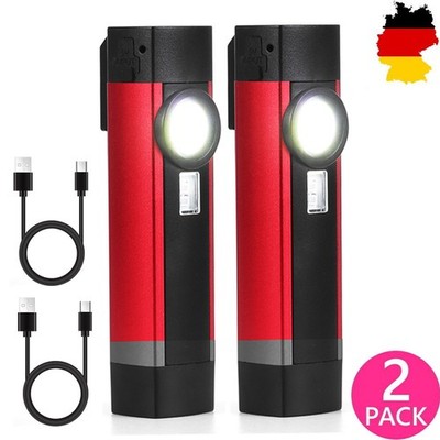 2X COB LED KFZ Arbeitsleuchte Akku Werkstattlampe Handlampe Magnet Stablampe DHL