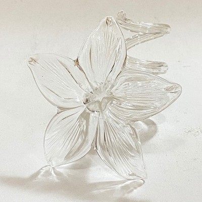 Kerzenständer Blume transparent Deko Glas elegant klassisch Regency