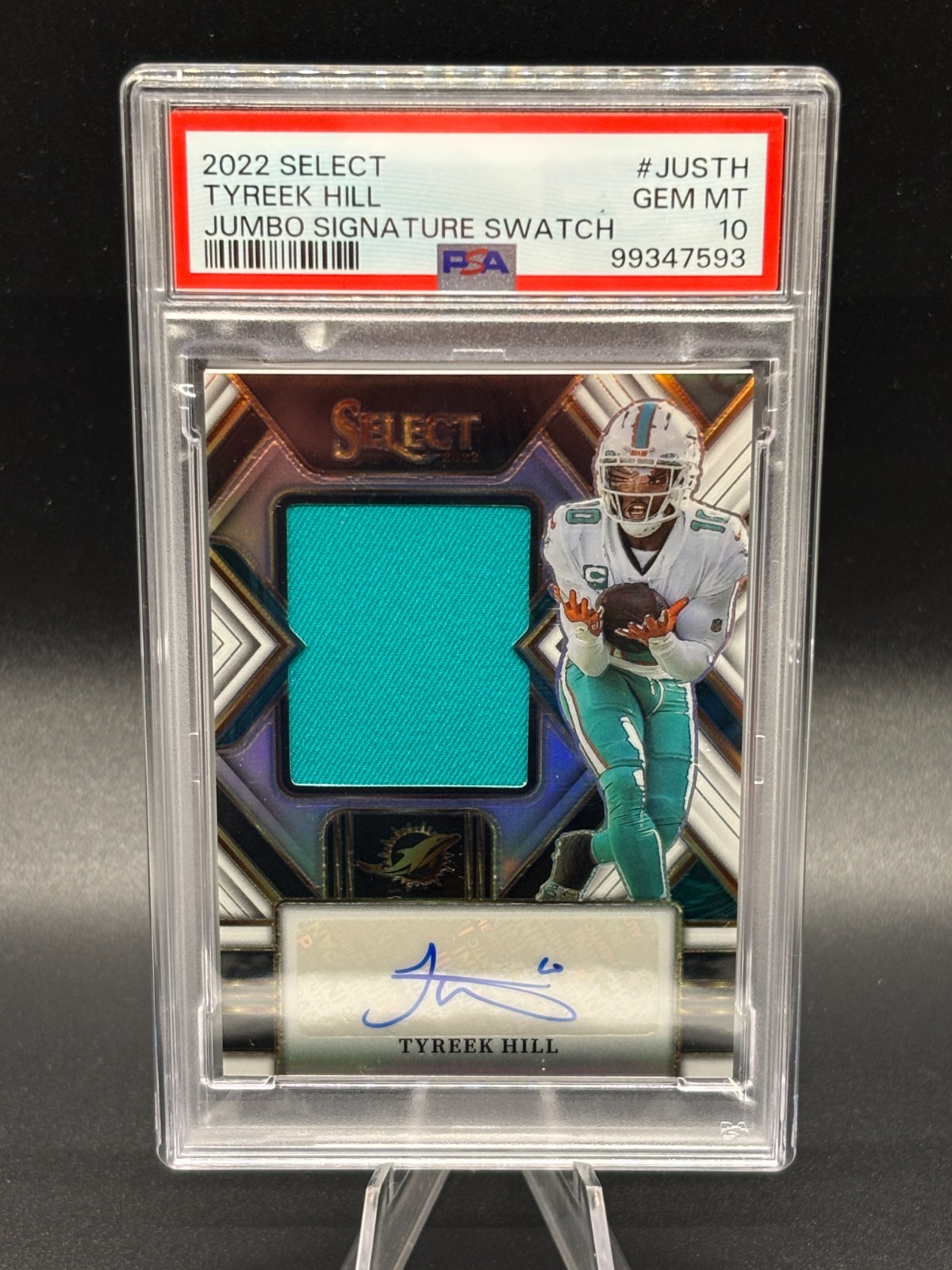 2022 Panini Select Tyreek Hill Jumbo Signature Swatches Auto White /75 PSA 10 🔥 view 1