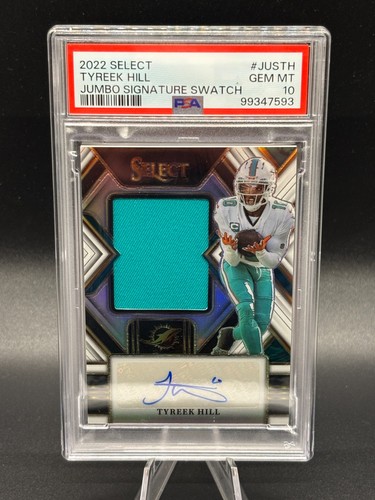 2022 Panini Select Tyreek Hill Jumbo Signature Swatches Auto White /75 PSA 10 🔥