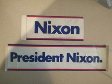 Two Richard Nixon Presidential Election Bumper Stickers 1968