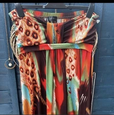 WOMEN'S VIBRANT STRAPLESS DRESS SIZE L/XL 16 CLUB L
