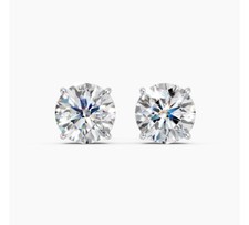 Real Moissanite Pushback Stud Earrings 925 Silver Mens Ladies 3mm - 8mm