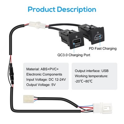USB QC3.0 Charger + PD For VW Jetta MK6 2010-2014 Golf GTI R-Line 2006-2013 MK5